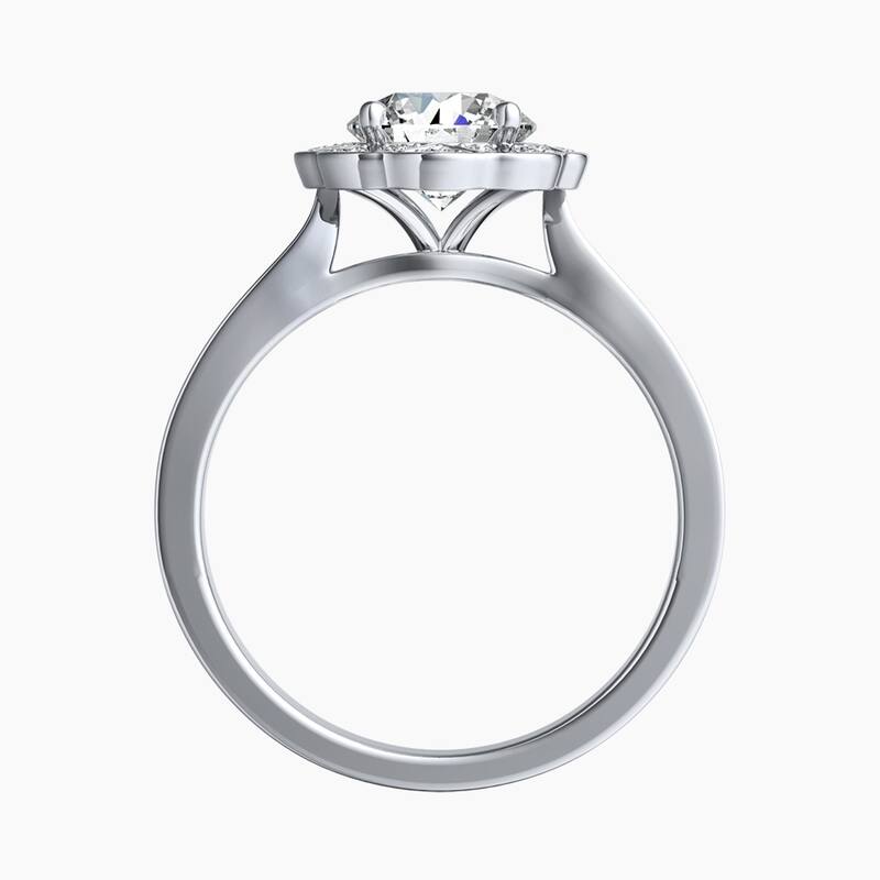 Auriya 14k Gold Round Lab Grown Art Deco Halo Engagement Ring 1.00 to 5.00 ct. tw. (F-G, VS)