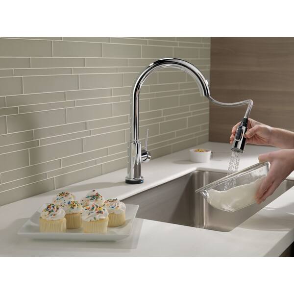 Shop Delta 9159t Dst Trinsic Pull Down Kitchen Faucet With On Off