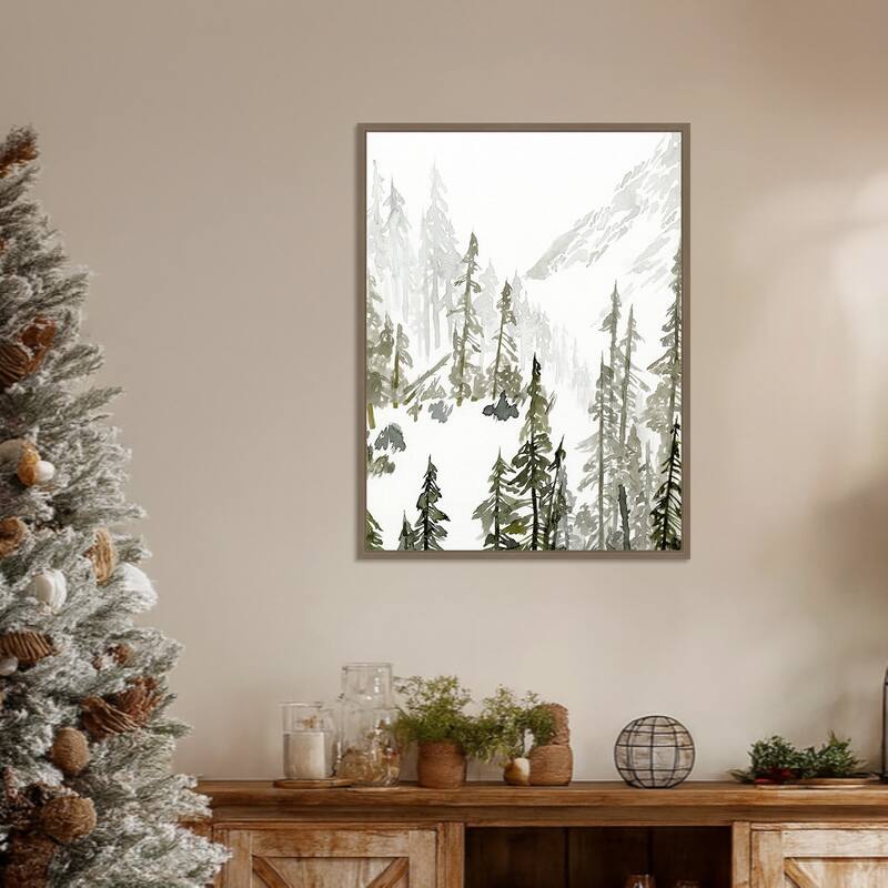Continental Divide II by Jacob Green Framed Canvas Wall Art Print - Sylvie Dark Gold