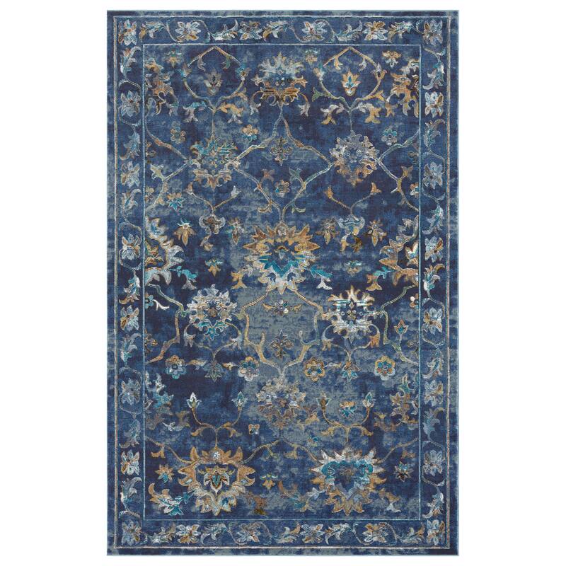 Gaia Traditional Floral Bordered Performance Indoor Area Rug by Sevita