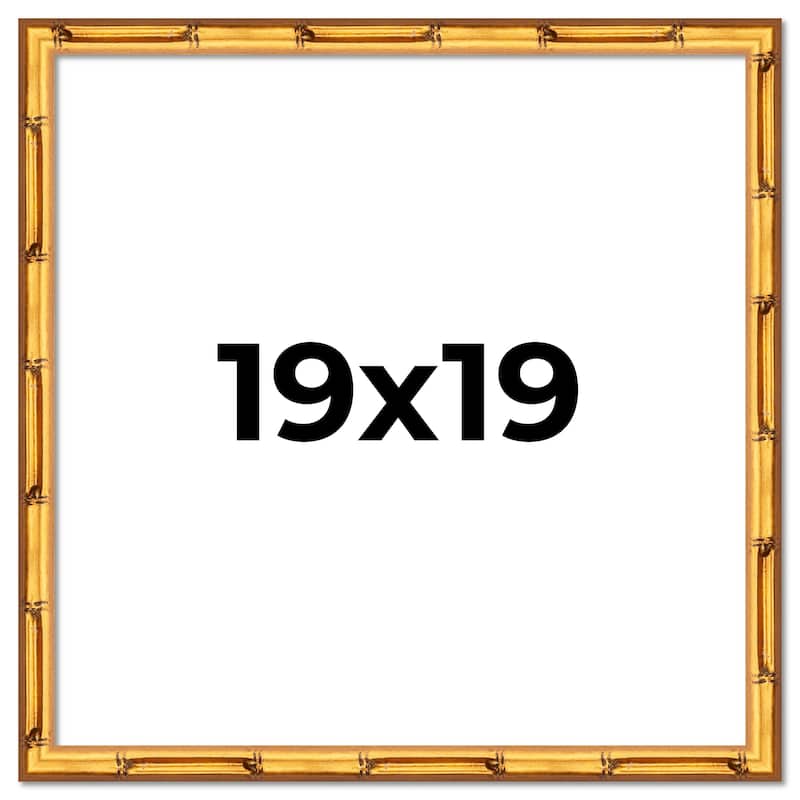 19x19 Frame Gold Bamboo Solid Wood Picture Frame | 1 Inch Moulding