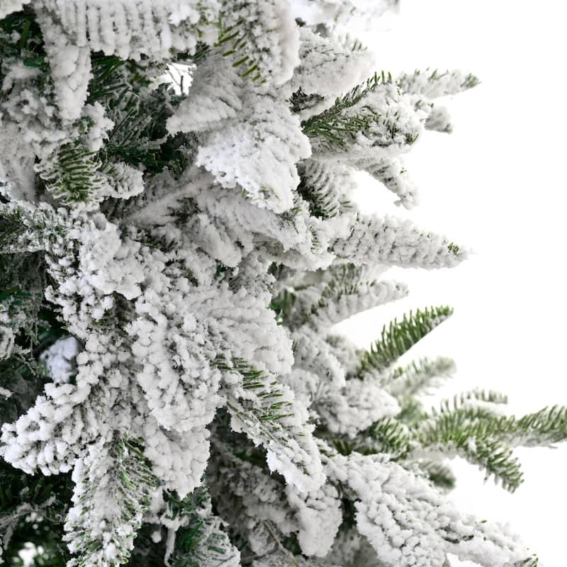 Unlit 7FT PE PVC Mixed Christmas Tree With Full Snow Branch Tips