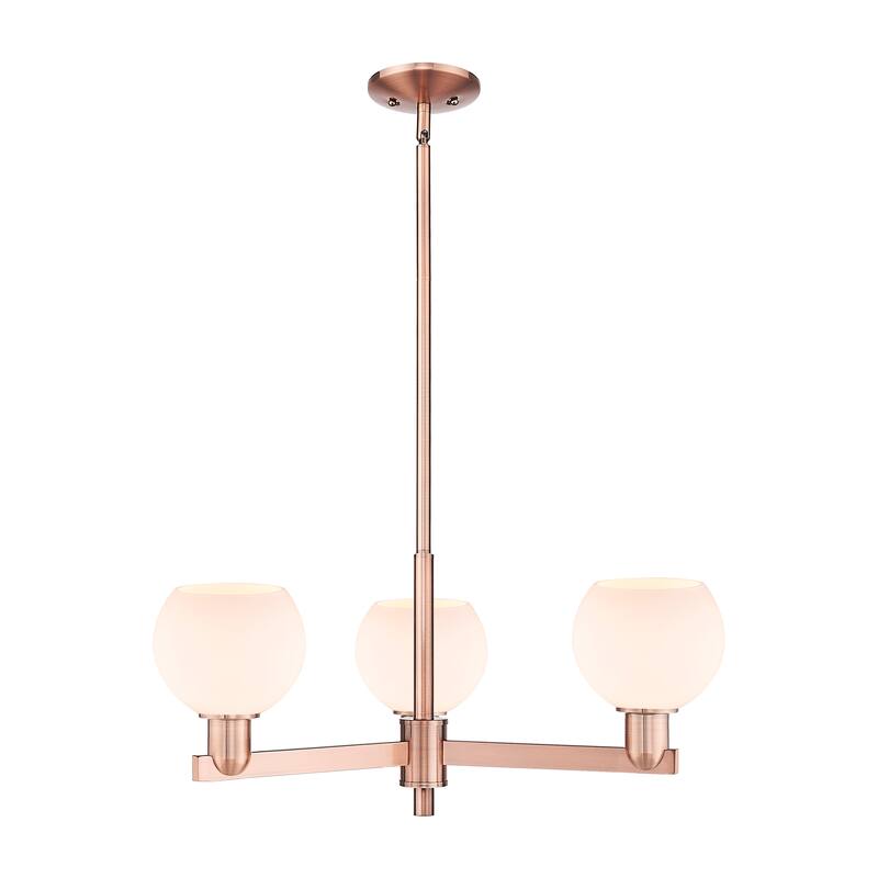 Innovations Lighting Endless Possibilities Arcadia - Athens - 3 Light 28" Stem Hung Chandelier - Antique Copper/Matte White