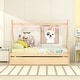 preview thumbnail 10 of 25, Twin Size Montessori Bed with Trundle, Wood Tent Floor Bed Frame, Twin Kids Bed with Slat Support for Boys,Girls, Easy Assembly Natural - Twin