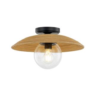 Justice Design Rattan - Caribe Rattan Semi-Flush Light