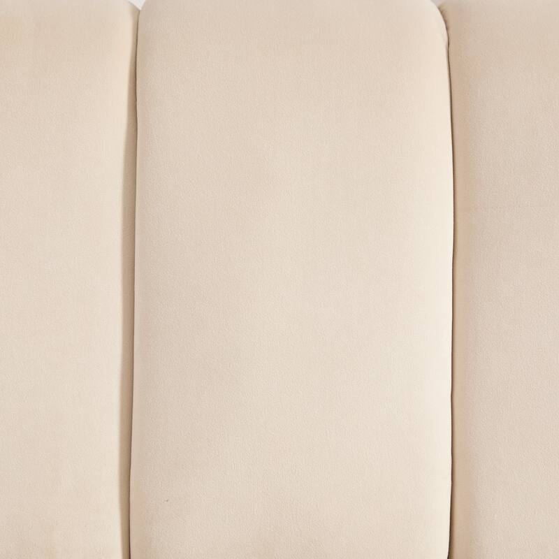 Velvet Upholstered Accent Chair, Ergonomic Lounge Reading Chair, Armless Chair with Metal Legs for Living Room, Bedroom