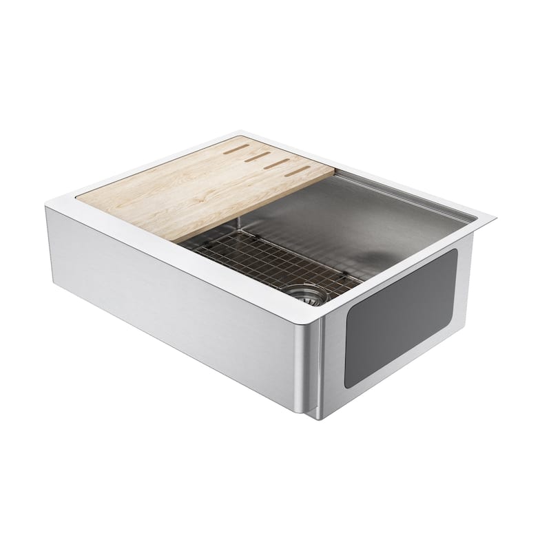 27" Self-Trimming RETRO-FIT Short Apro Stainless Steel Sink