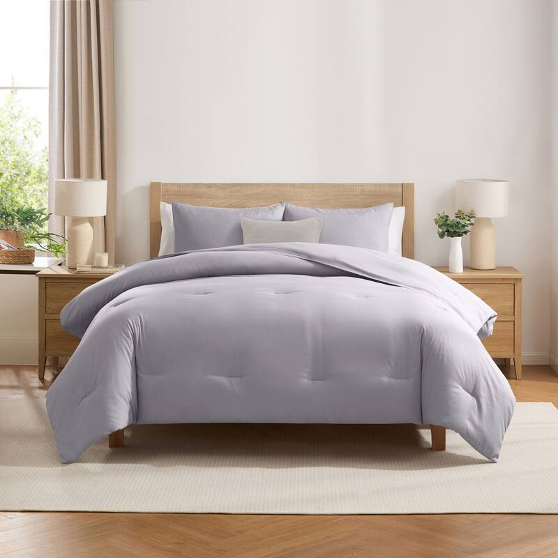 Empyrean Modern Reversible Comforter - Light grey - Full