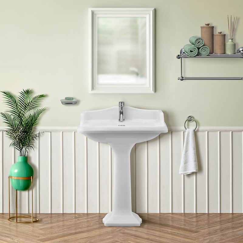 Whitehaus AR824-AR805-1H Isabella 26" Rectangular Vitreous China