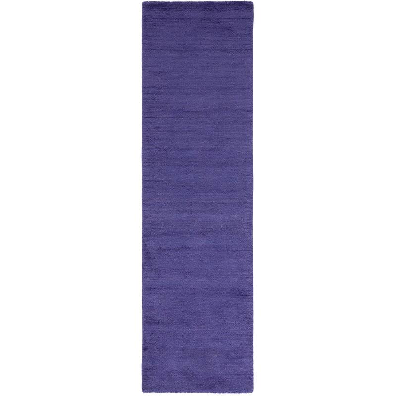 SAFAVIEH Handmade Himalaya Colorweave Plaid Modern Wool Rug - 2'3" x 12' Runner - Purple