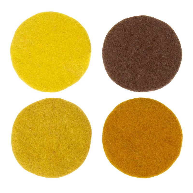 Handmade Felt Macaroon Coasters, Set of 4