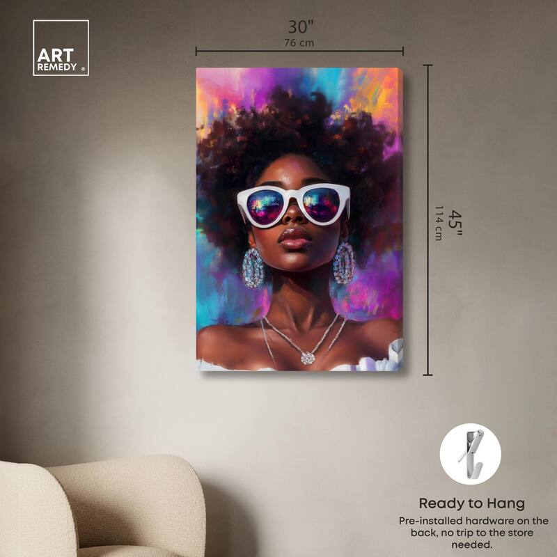 Bold Colorful Curls Canvas by Art Remedy, Gallery Wrapped