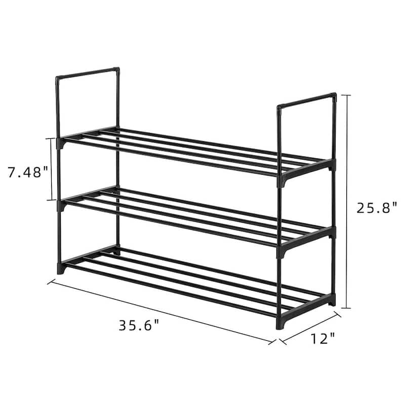3 Tiers Shoe Rack Shoe Tower Shelf Storage Organizer