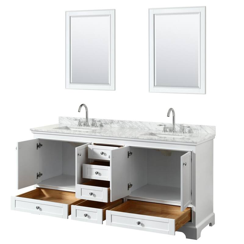 Wyndham Collection Deborah 72" Free Standing Double Vanity Set with