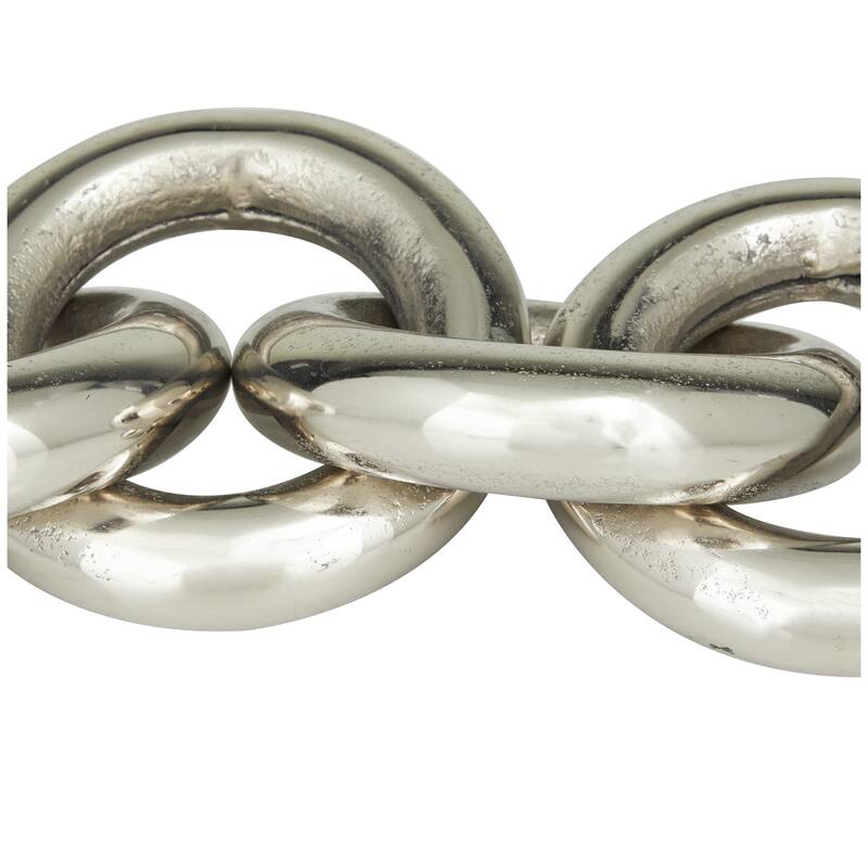 Aluminum Metal Chain Decorative Sculpture - Silver, Gold, Black- Roche River Decor