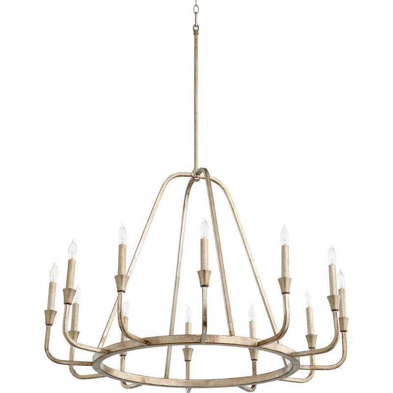 Quorum International 6314-12 Marquee 12 Light 37" Wide Taper Candle - Aged Silver Leaf