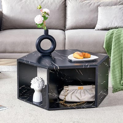 31.50"L Hexagon MDF Coffee Table