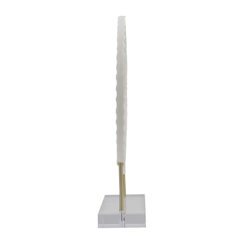 Sagebrook Home's Stunning 18" Gabella Statuary Chic White Resin, Acrylic Accent, Iron Base Decorative Object - 14" x 4" x 18"