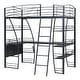 preview thumbnail 31 of 34, Twin Size Loft Bed with 4 Layers of Shelves and L-shaped Desk - Metal Frame with Sockets, USB Ports, and Wireless Charging