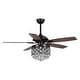 preview thumbnail 17 of 20, Chrome/ Crystal 4-light Chandelier/ Ceiling Fan with Remote