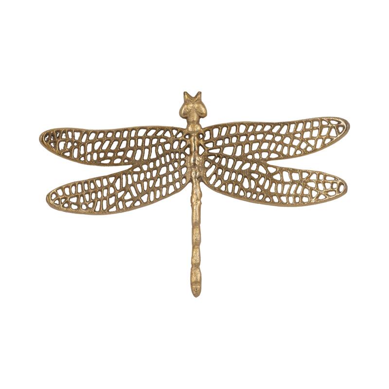 Sagebrook Home Whimsically Crafted Dragonfly Figurine, Elegant Home Decor Accent, Intricate Detail - 14" x 10" x 2"