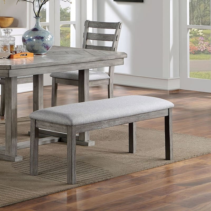 Gray Dining Bench Padded Seat 1pc