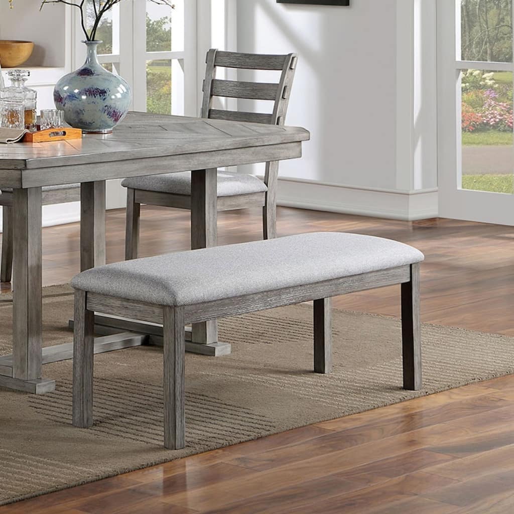 Gray Dining Bench Padded Seat 1pc