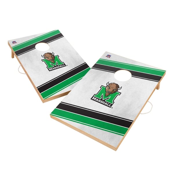 slide 2 of 5, Marshall Thundering Herd 2x4 Tailgate Cornhole Boards Include Carrying Case