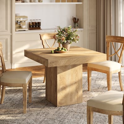 39" Farmhouse Small Square Kitchen Dining Table for 4 - 39" W x 39" D x 31.5" H