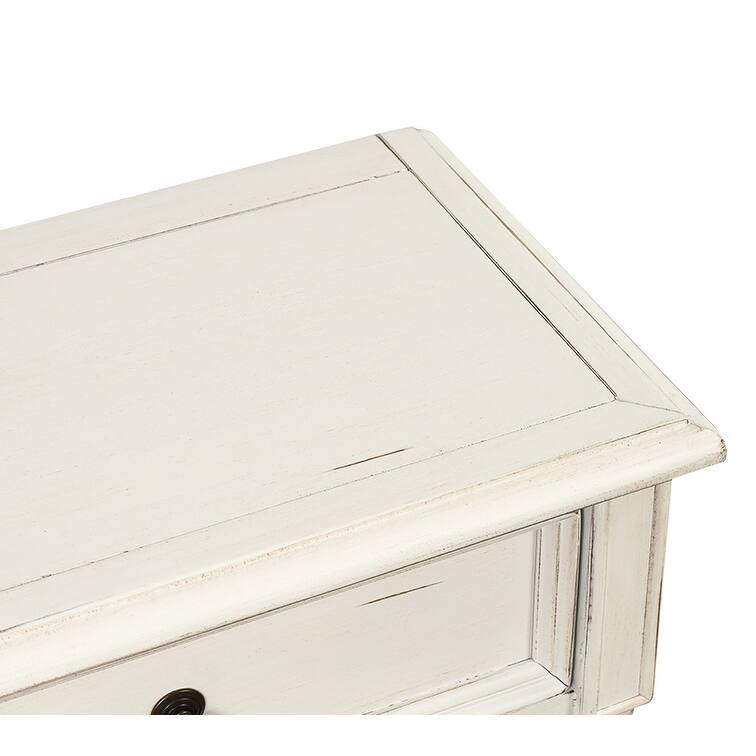 Nestfair Solid Wood Console Table with 3 Drawers and Shelf