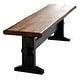preview thumbnail 2 of 0, Trestle Tenons Design Solid Mahogany Wood Dining Bench