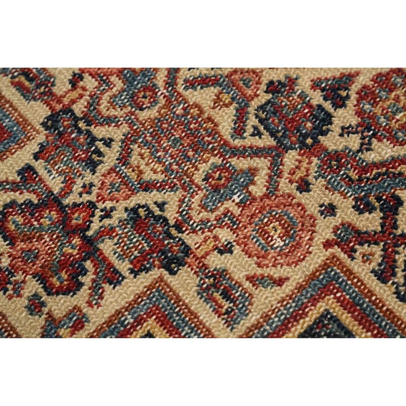 Hand Knotted Oriental 100% Wool Carpet Traditional Medallion Navy Blue & Blues Senneh Area Rug - 6' 4'' X 4' 4''