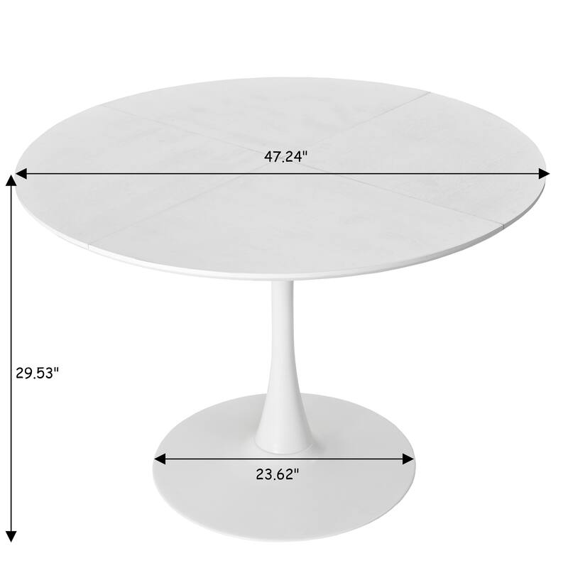 47.24"Modern Round Dining Table with Metal Base