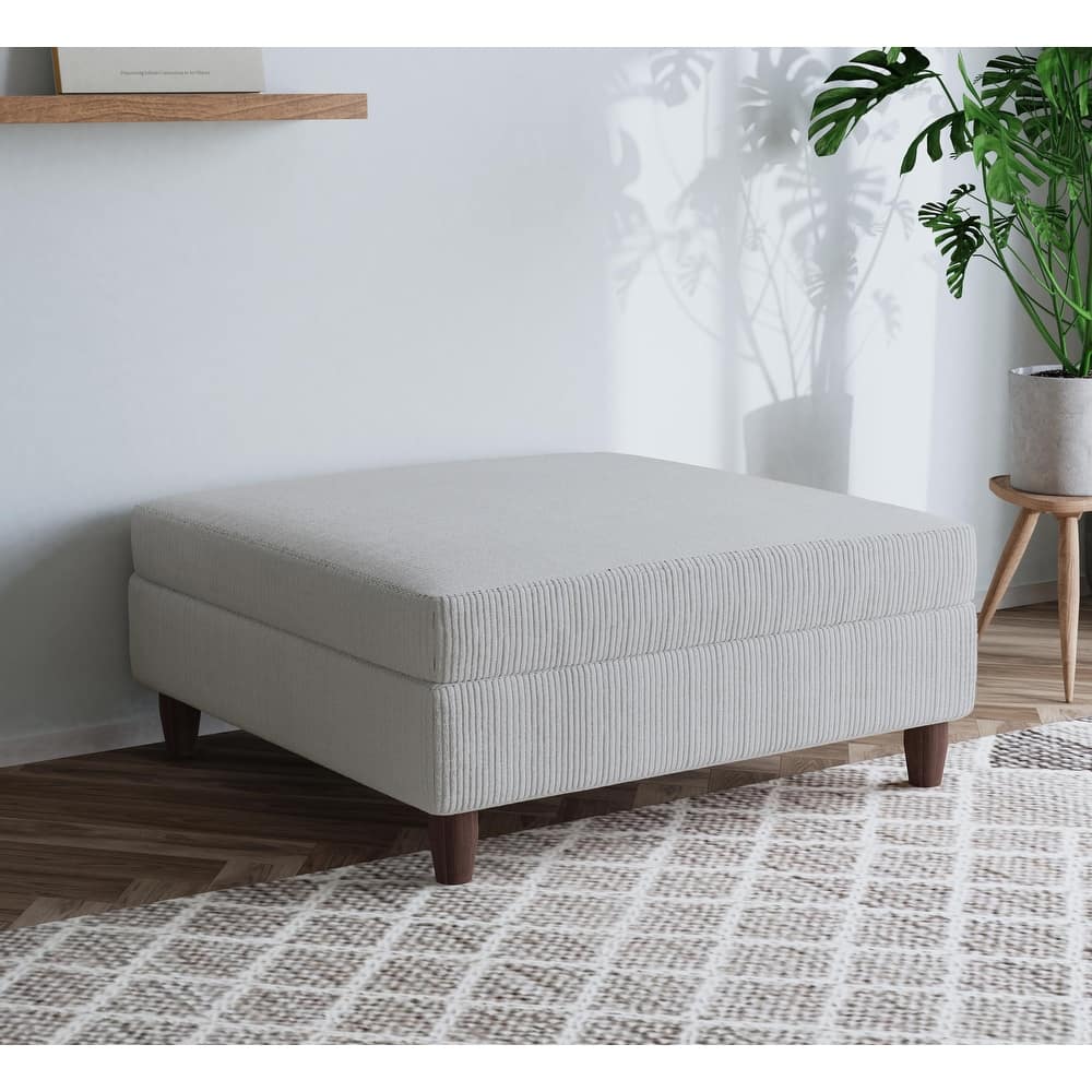 40" W Oversized Corduroy Upholstered Ottoman