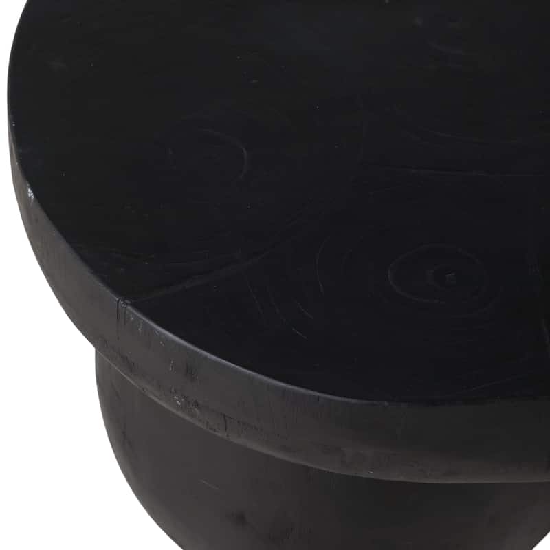 Wood Coffee Table Ball Foot Sculptural Design - 40" Black - 40.5" x 24" x 16.5"