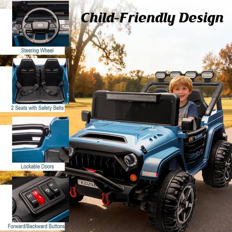 24V 2 Seater Electric Ride on Toys Truck for Kids Best Gift
