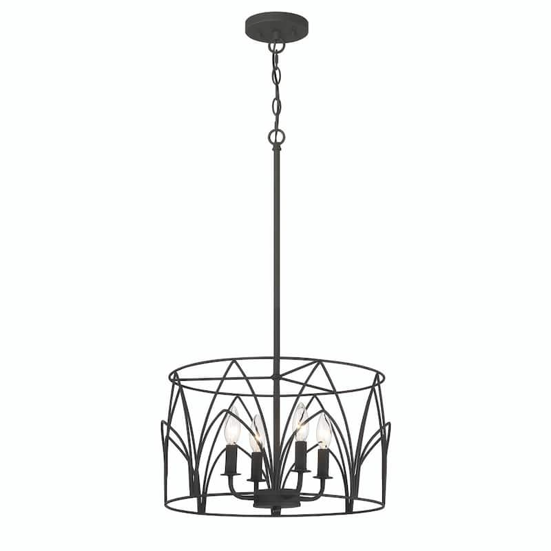 Acroma 4 - Light Steel Dimmable Drum Chandelier