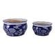 preview thumbnail 1 of 30, Traditional Ceramic Chinoiserie Planters - Set of 2