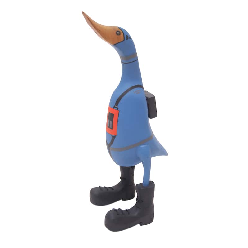 Novica Handmade Scuba Duck Wood Sculpture