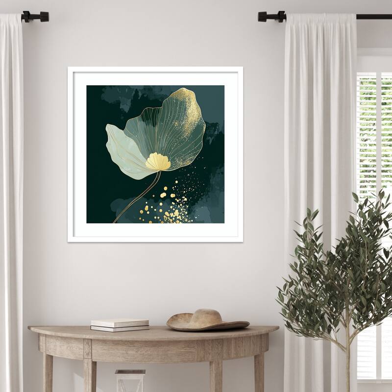 Petals of Jewel and Gold by Tradelink inhouse artist Wood Framed Wall Art Print