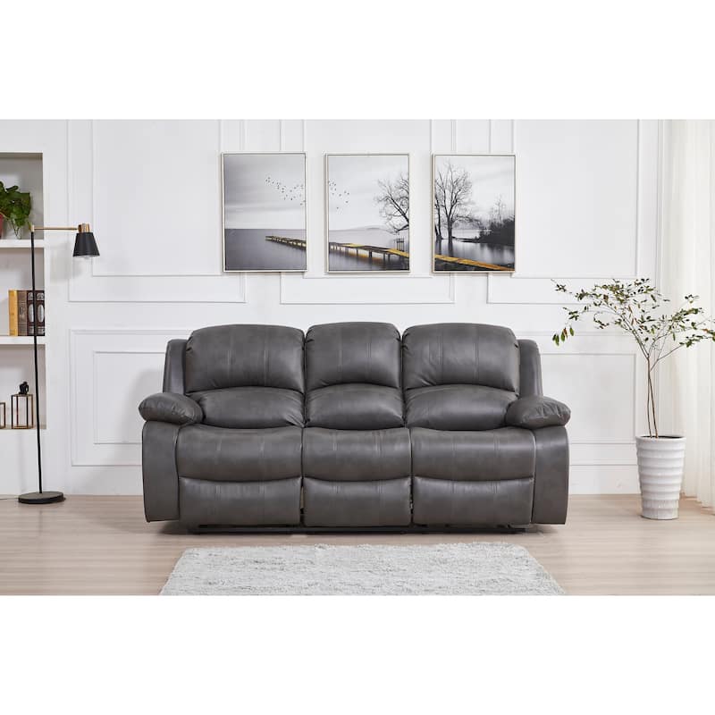 Betsy Furniture Bonded Leather Power Rclining 3-seat Sofa Couch 8018