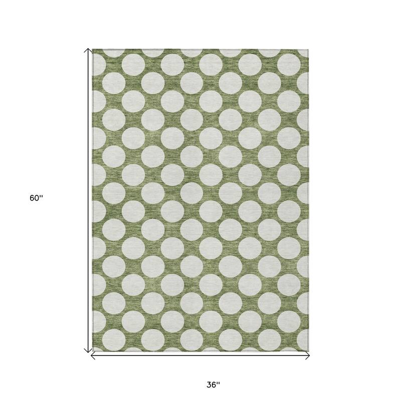 HomeRoots Polka Dot Transitional Rectangle Outdoor Rug