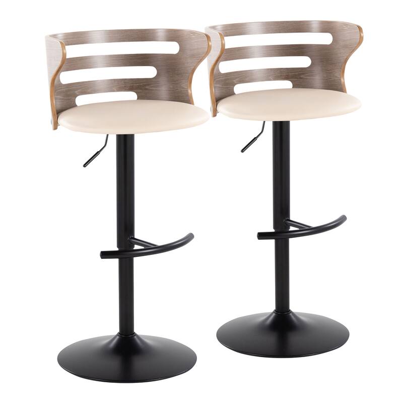 Carson Carrington Cranagh Adjustable Bar Stool with Rounded T Footrest (Set of 2)