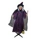 preview thumbnail 1 of 1, 66" Animated Standing Witch and Broomstick Halloween Figure Decoration