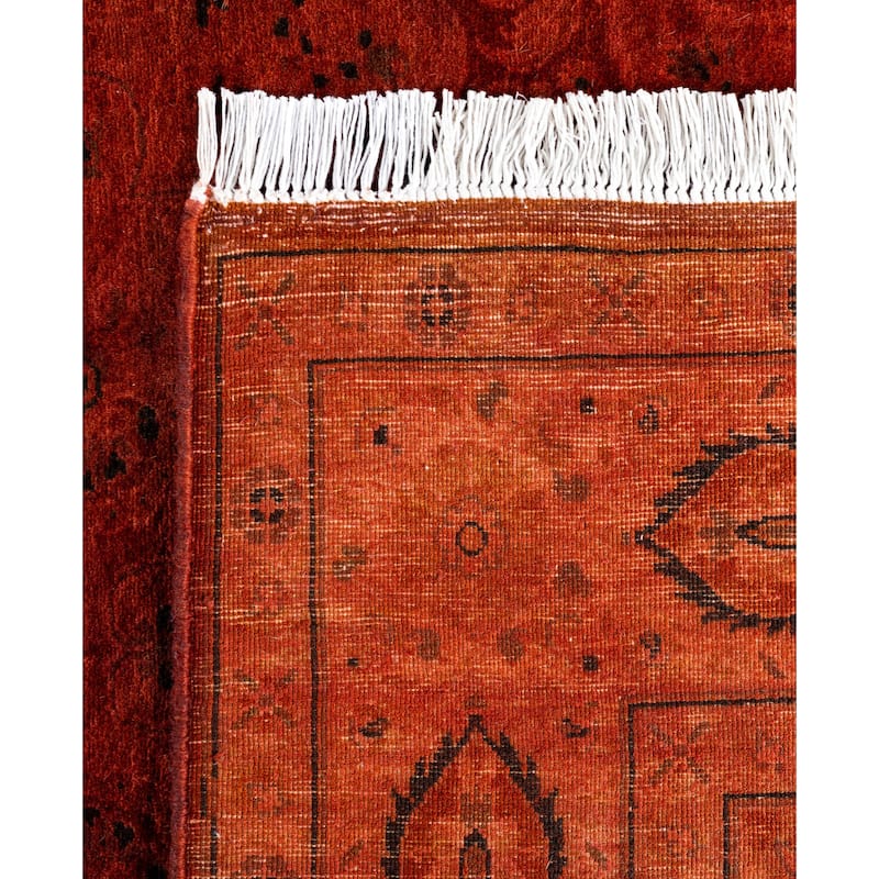 Overdyed One-of-a-Kind Hand-Knotted Area Rug - Red - 4' 2" x 6' 2"