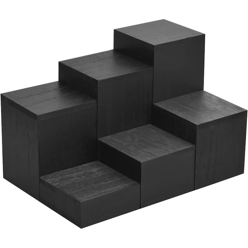 Wooden 6 Pcs Square Risers Accessories Stand