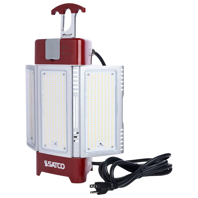 30/70/100/120 Watt LED Work Light with Remote 5000K CCT Red Finish 120V