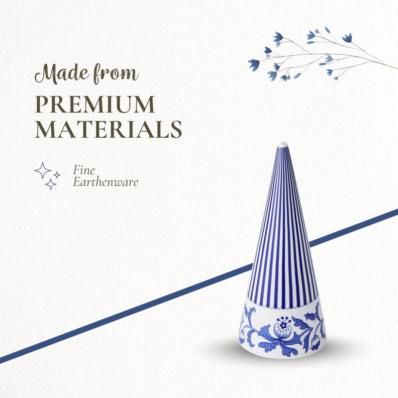 Spode Blue Italian Cone Shaped Topiary