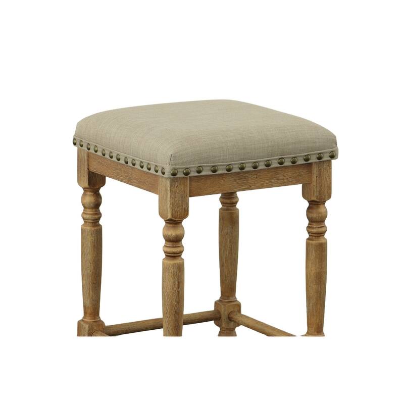 Deluxe Upholstered Barstools - 26" - Set of 2 - Brown and Beige