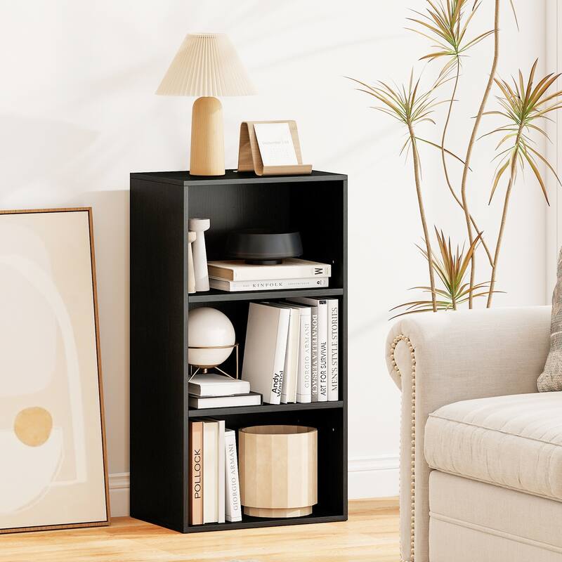 Gymax 2 PCS 3-Tier Cube Bookcase Modern Open Bookshelf w/ Adjustable - See Details